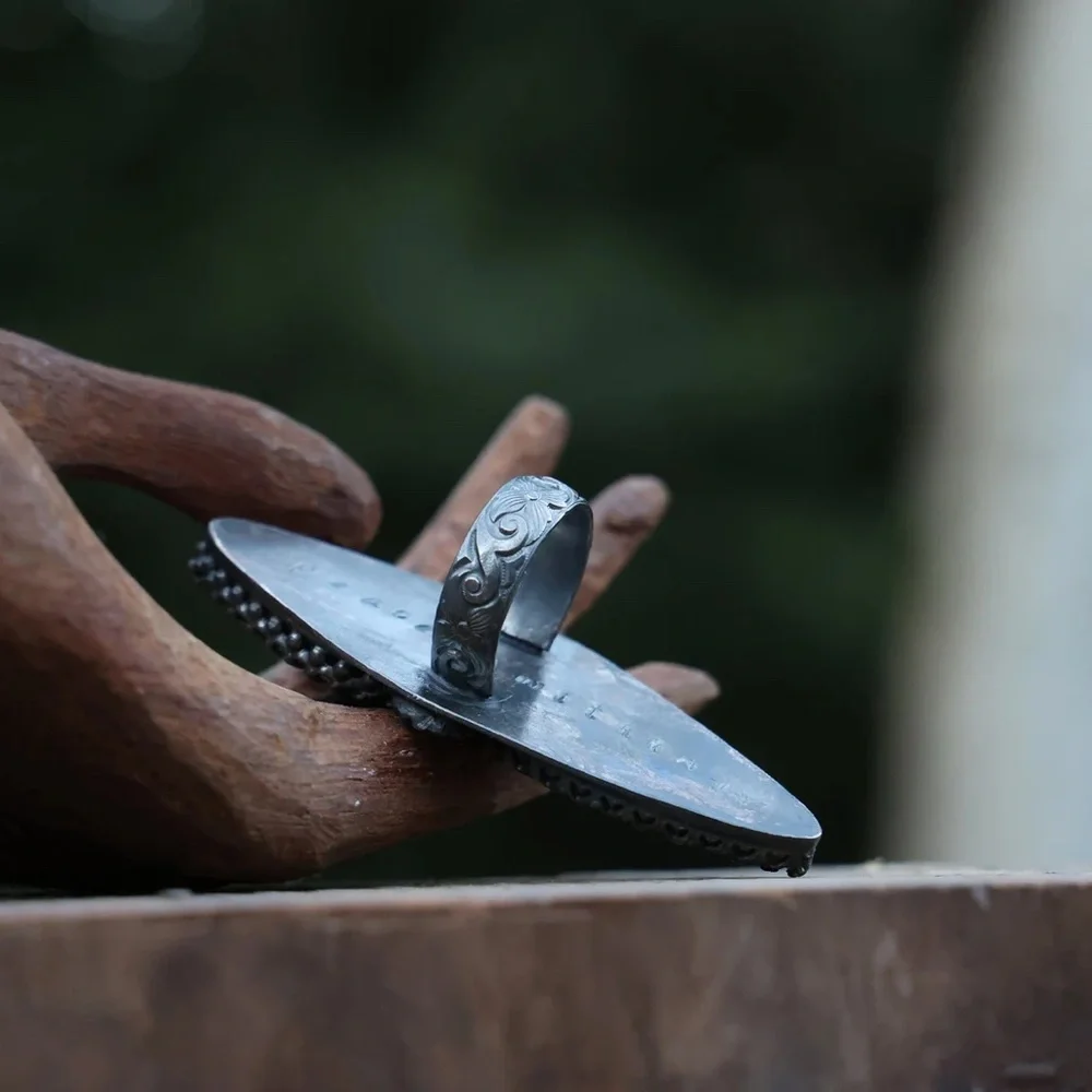 🦋Handmade Vintage STYLE Labradorite Statement Bohemian Ring🦋 - Picture 4 of 5